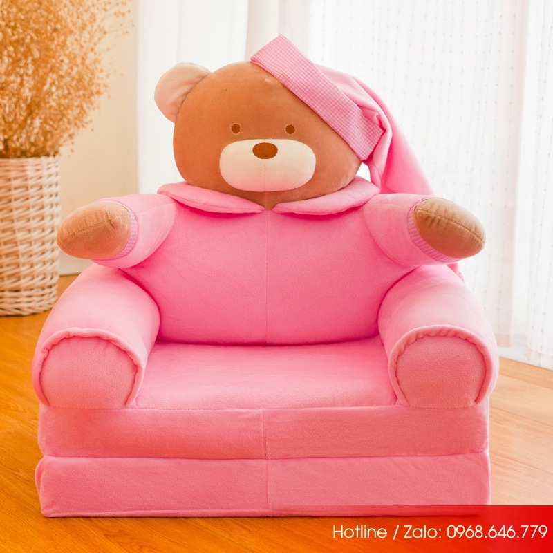 Ghế sofa đa năng thú nhồi bông hình con gấu hồng