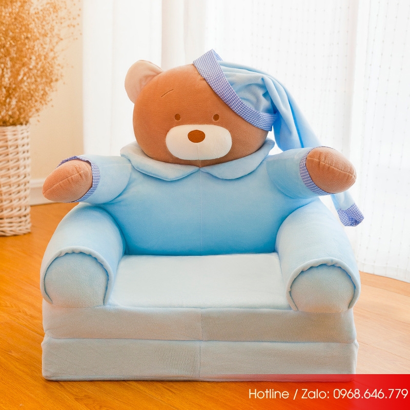 Ghế sofa đa năng thú nhồi bông hình con gấu xanh